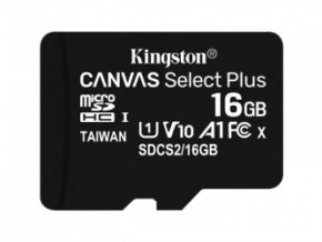 Tarjeta de memoria flash – Kingston Canvas Select Plus – 16 GB (adaptador microSDHC a SD Incluido)